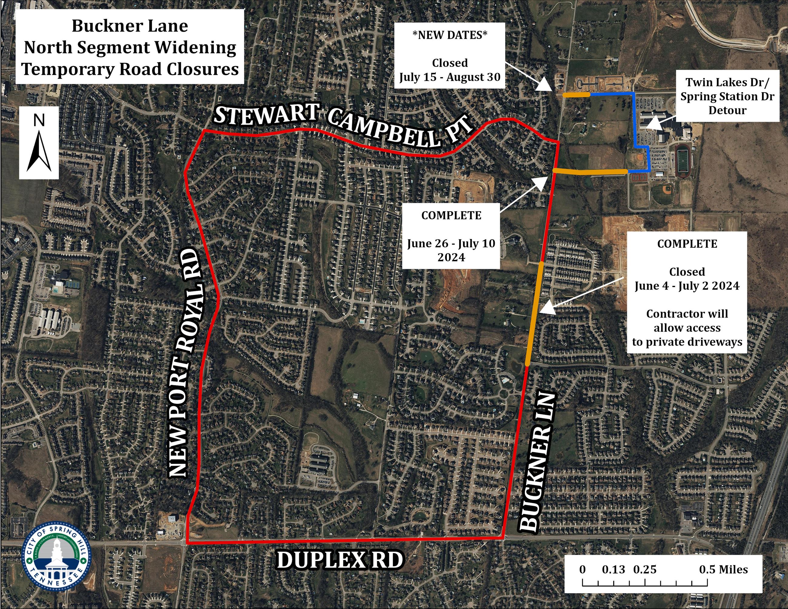 Buckner Lane All Closures Updated