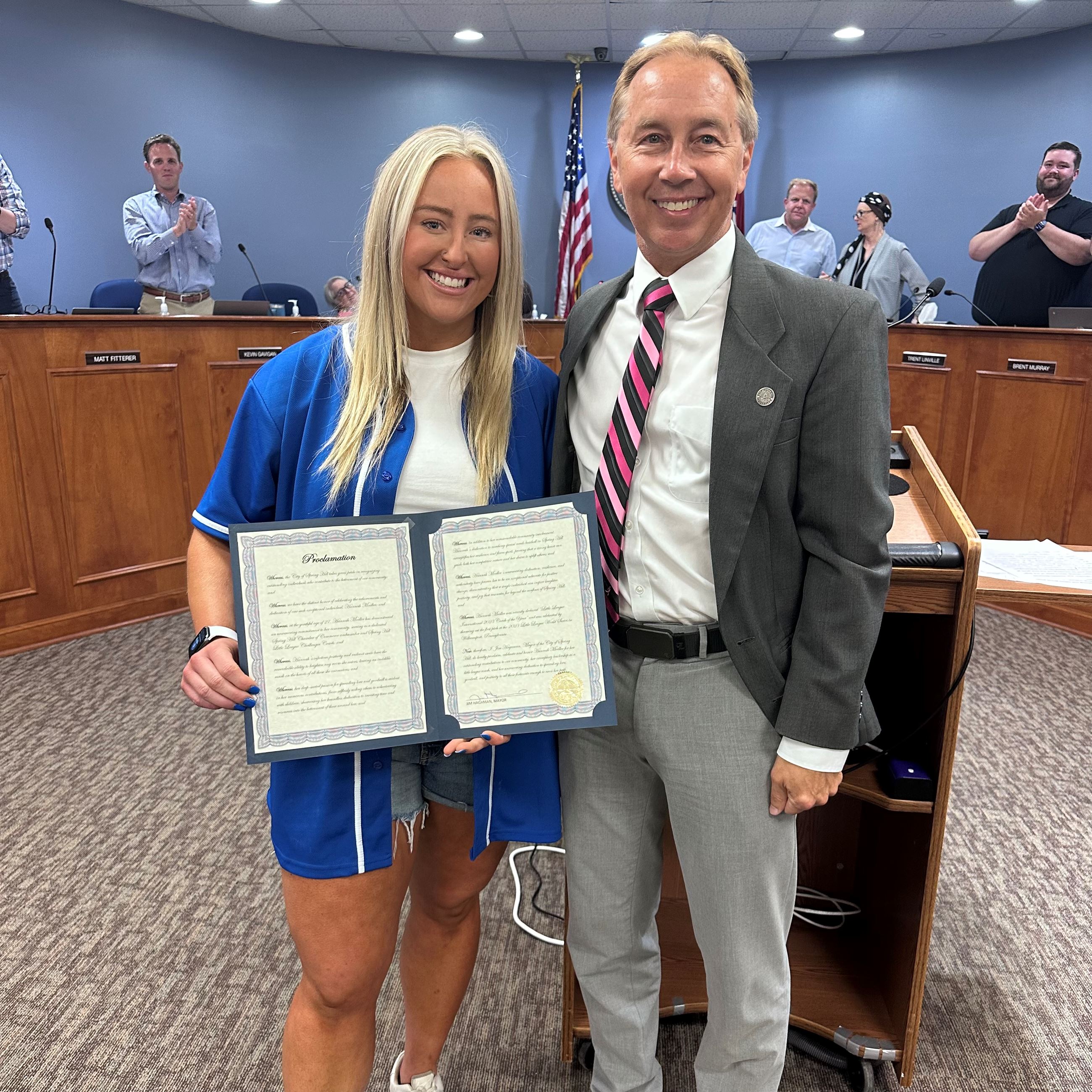 Hannah Moeller Little League honoree