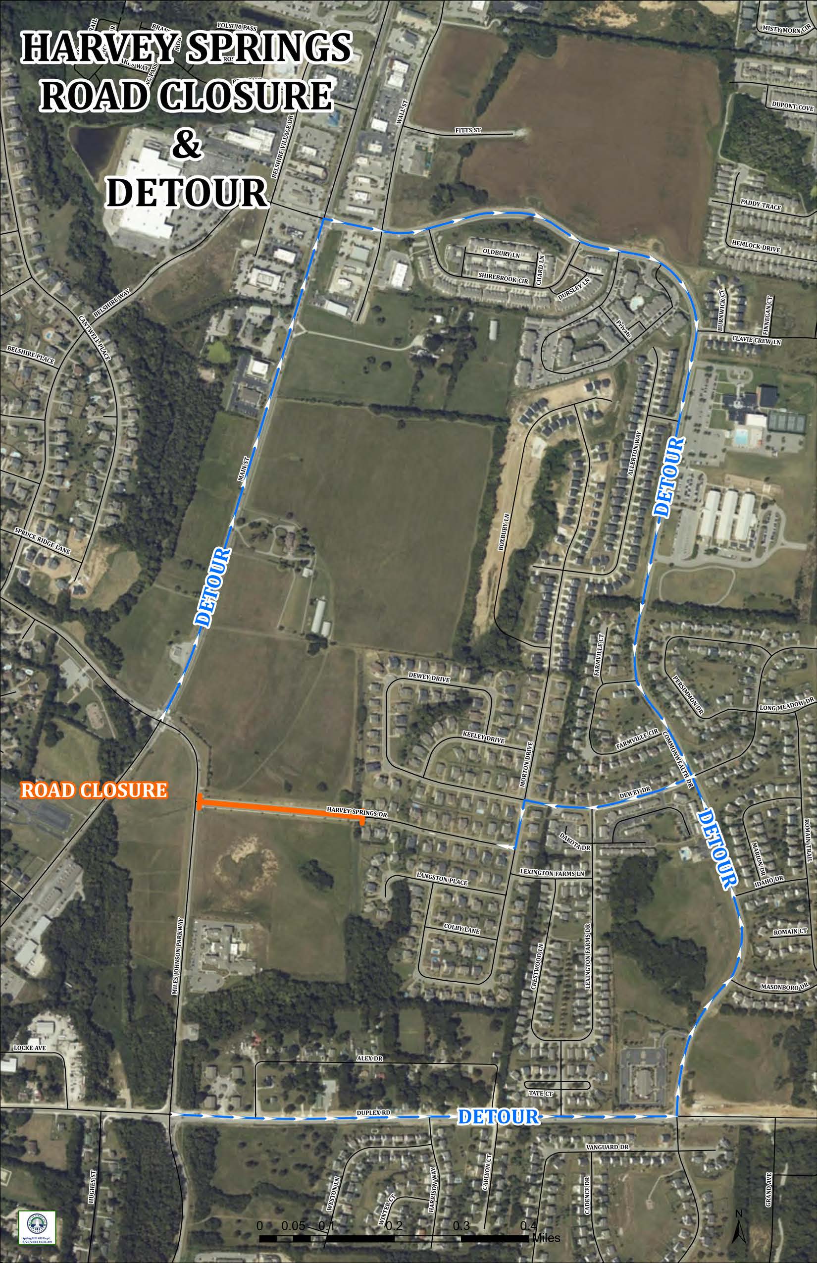 Harvey Springs Closure and Detour